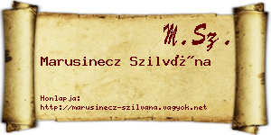 Marusinecz Szilvána névjegykártya